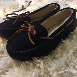 Navy Blue Moccasins